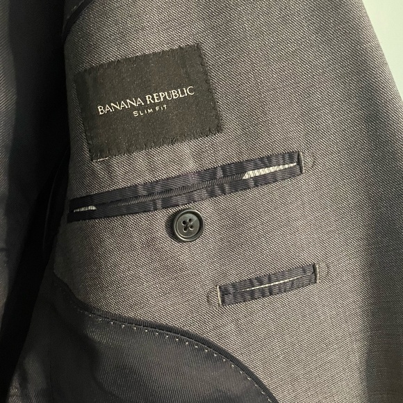 Banana Republic Tessuto Wool Blend Two Button Blazer Suit Jacket‎ Size 40R - Picture 6 of 8